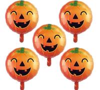 Set di 5 palloncini da 18 pollici "Happy Halloween" in lamina per decorazioni per feste, arancione, nero