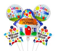 Set di 5 palloncini Welcome Home, Palloncini in foil rotondi