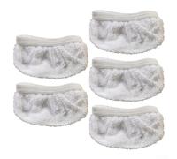 Set di 5 panni di ricambio in microfibra per pulitore a vapore, lavabili e riutilizzabili, compatibili con pulitori a vapore Navaris, bianchi, 10 x 5,5 cm