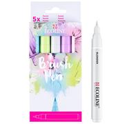 Set Di 5 Pennarelli A Acquerello Liquido Pastello Royal Talens Ecoline + Blender