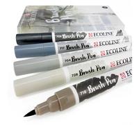 Set Di 5 Pennarelli Per Acquerello Liquido Ecoline Royal Talens Grigi