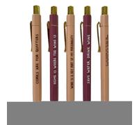 Set di 5 penne a retrattili, asciugatura rapida, scrittura, penna a con messaggio esclusivo, mina ad alta precisione, leggera, design facile da impugnare, portatile, comoda, scrivan