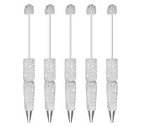 Set di 5 penne a sfera decorative con finitura sfaccettata per appunti, diari e accessori per la scrittura quotidiana, set da scrivania per studio