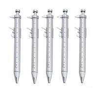 Set di 5 penne a sfera multifunzione a corsoio con inchiostro gel, penna a sfera di precisione, cancelleria per disegno tecnico, forniture per studenti di ingegneria, strumenti da disegno (nero)