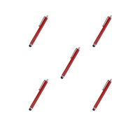 Set di 5 penne capacitive, resistenti ai graffi, resistenti all'usura, professionali, per touch screen, scrittura fluida, velocità di risposta rapida, rosso