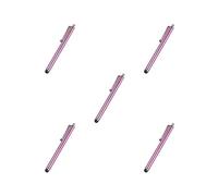 Set di 5 penne capacitive universali resistenti ai graffi, professionali, con punta in gomma, pennino capacitivo per scrittura liscia, colore: rosso rosa