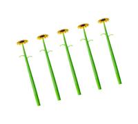 Set di 5 penne gel con corpo verde e lunghezza 20,5 cm, per appunti scolastici, diari e scrivania, penne gel a forma di fiore, per prendere appunti, diari, diari verdi