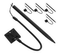 Set di 5 Penne Stilo per Touchscreen Resistivo con Cordino e Supporto | Penna Stilo con Cordino per Touch Screen, Corpo in Alluminio, Rame e Abs, Nero, per Dispositivo Touchscreen e Pos