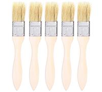 Set di 5 Pennelli da Barbecue in Legno, Spazzole per Marinatura e Ungere, Multiuso per Cucina all'Aperto e Giardinaggio, Lavabili a Mano