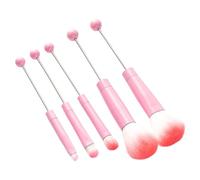 Set di 5 pennelli da trucco con perline fai da te, pennello angolato, multi funzionale, kit di strumenti cosmetici per sorelle, rosa
