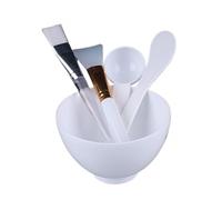 Set di 5 pennelli in silicone per maschera e miscelazione, cucchiaio dosatore fai da te, strumento di bellezza per maschera facciale, ciotola, spa, trattamento (multicolore, ciotola morbida/ciotola