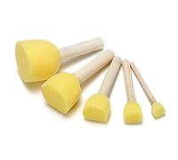 Set di 5 pennelli in spugna con manico in legno, strumento per la pittura a timbro per bambini principianti grandi pennelli per pittura acrilica