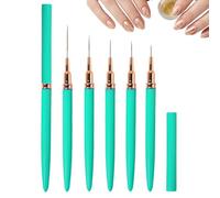 Set di 5 pennelli metallici per nail art (6/9/11/16/24 mm), strumenti per disegnare con linee lunghe per unghie per smalto gel UV (blu scuro)