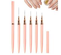 Set di 5 pennelli metallici per nail art (6/9/11/16/24 mm), strumenti per disegnare con linee lunghe per unghie per smalto gel UV (rosa)