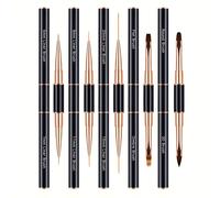 Set di 5 pennelli per arte di unghie, pennelli a doppia punta per disegnare linee lunghe, linee sottili, sfumature e arte di unghie 3D, adatti per smalto gel e pittura per unghie acriliche Alluminio