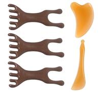 Set di 5 pennelli per il viso, massaggiatore per la testa, spazzola linfatica contro il gonfiore del viso e del cuoio capelluto, massaggio facciale favorisce la crescita dei capelli, per uomo e donna