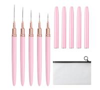 Set di 5 pennelli per nail art con 1 custodia, per nail art, per nail art, per nail art