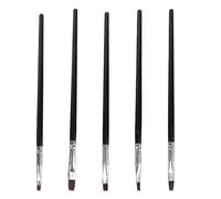 Set di 5 Pennelli per Nail Art per Smalto Nero, Forme Varie | Plastica e Metallo, per Decorare le Unghie e Lavori di Precisione, Uso Domestico e Professionale