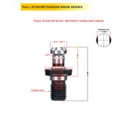 Set di 5 perni di trazione BT30 in vari gradi con foro e senza foro