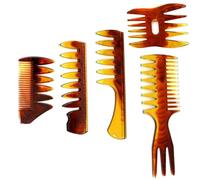 Set di 5 pettini professionali per parrucchieri, barbieri, parrucchieri, pettini double face, stile retrò, accessori per la cura dei capelli durevoli, per uomo/ragazzo/gentiluomo, tutti i tipi di