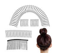Set di 5 pezzi a forma di U per rifinire i capelli, forcine a U elastiche per capelli, pettini laterali, strumento per lo styling dei capelli, a forma di U, pettine fissatore per donne e ragazze