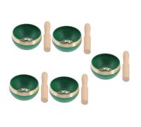 Set di 5 pezzi di campane tibetane for meditazione con ciotole di rame e percussioni in legno Kit di terapia del suono yoga for consapevolezza e sollievo dallo stress(8x4cmx5pcs)