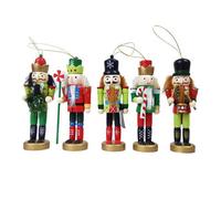 Set Di 5 Pezzi Di Ornamenti Natalizi Nutcracker 12Cm