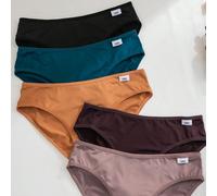 Set di 5 pezzi di slip a triangolo solidi di colore LOVE per donne, confortevoli e traspiranti L,M,S,XLTessuto in maglia