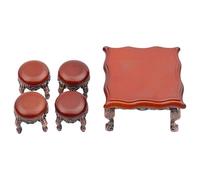 Set di 5 pezzi in miniatura per case delle bambole, tavolo e sedie per migliorare la scena realistica e interazione creativa, decorazioni per la casa in miniatura