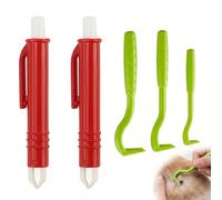 Set di 5 Pezzi Pinzette per Zecche per Cani e Gatti, Kit Rimozione Zecche con 3 Ganci e 2 Pinzette, Strumento Togli Zecche Sicuro ed Efficace per la Cura degli Animali Domestici