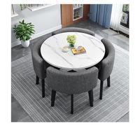 Set di 5 pezzi tavolo da cucina moderno per 4 tavolo da pranzo rotondo con schienale morbido sedie mobili per la colazione bar per casa appartamento soggiorno zona caffè