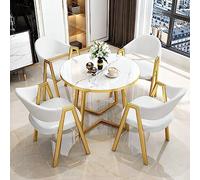 Set di 5 pezzi tavolo da pranzo moderno rotondo in marmo top 1 tavolo 4 sedie mobili metà secolo per casa cucina sala da pranzo anche come tavolino da caffè