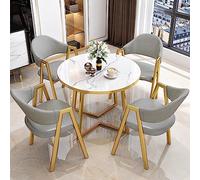 Set di 5 pezzi tavolo da pranzo moderno rotondo piano in marmo mobili metà secolo per casa cucina sala da pranzo 1 tavolo 4 sedie anche come tavolino da caffè