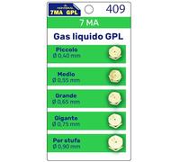 Set di 5 Pezzi Ugelli 7MA Gas Liquido GPL per Fornello e Forno Gas per Ignis Piano Cottura Garanzia di 10 Anni - MONTERAL