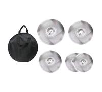 Set di 5 piatti a basso volume per batteria da 35,5 cm, Hi Hat, 40,6 cm, crash, 45,7 cm, rash da 50,8 cm, in lega silenziosa