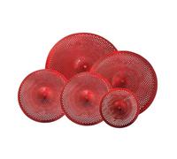 Set di 5 piatti silenziosi per basso volume, 35,6 cm, Hi Hat, 40,6 cm, Crash, 45,7 cm, Rash 50,8 cm, per batteristi, pratica per camera da letto, colore: rosso
