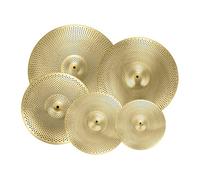 Set di 5 piatti silenziosi per basso volume, 35,6 cm, Hi Hat, 40,6 cm, crash, 45,7 cm, rash e 50,8 cm, per batteristi, pratica per camera da letto, colore: giallo