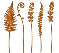 Set di 5 picchetti decorativi da giardino in metallo per decorazione del prato e bordi dei sentieri, resistenti alla ruggine, supporto per piante da esterno, 36 cm