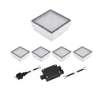Set di 5 pietre da pavimentazione a LED CUS IP67 230V 15x15x4cm bianco caldo