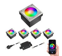 Set di 5 pietre da pavimentazione NEOLUM per esterni IP67 angolari 10 x10cm [EEK: F]