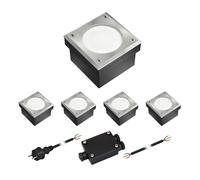 Set di 5 pietre da pavimentazione NEOLUM per esterni IP67 quadrate 10 x10cm