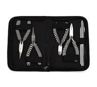 Set di 5 pinze per la creazione di gioielli con manico a righe zebre e punte arrotondate oblique, pinze a becco piatto con pala per perline, strumenti professionali per la creazione di gioielli per la