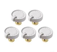 Set di 5 pomelli rotondi in pelle per cassetti con robusta base in lega di zinco, elevano l'estetica degli interni della tua casa (bianco)