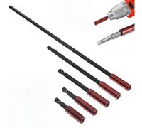 Set di 5 Portainserti Magnetico per Avvitatore con Attacco Esagonale da 1/4 di Pollice e Prolunga Inclusa per Punte di 50/60/100/150/300 mm