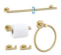 Set di 5 portasciugamani in oro spazzolato, 60 cm