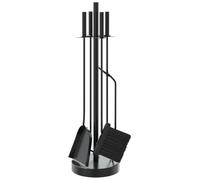 Set di 5 posate per camino in acciaio 18 x 66 cm con attizzatoio, pinza, scopa e paletta per camino, stufa a legna e braciere in soggiorno e terrazza