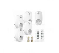 Set di 5 prese elettriche programmabili, presa con telecomando wireless con 2 telecomandi, 2 batterie incluse, distanza di controllo di 30 m in a