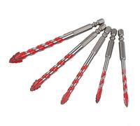 Set di 5 punte da trapano in carburo per foratura multi-materiale (6 mm, 8 mm, 10 mm, 12 mm) per pareti, vetro, legno, metallo e piastrelle