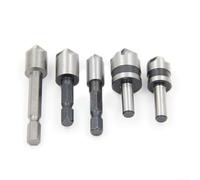 Set di 5 punte da trapano svasate a 5 scanalature, angolo di 82 gradi, codolo da 1/4", adatte per l'uso in lavorazione del legno, automobilistico e lavorazione dei metalli