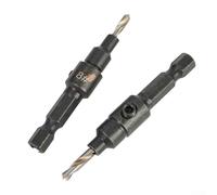 Set di 5 punte da trapano svasate con codolo esagonale da 1/4" per lavorazione del legno e fori pilota, compatibili con acciaio al carbonio, piastra in ferro, PVC e assi in legno